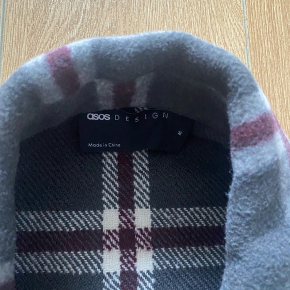 Mens heavy flanel burgundy/grey/purple Asos jacket size M - Picture 3 of 3